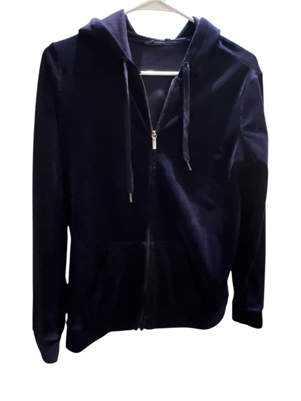 Gloria Vanderbilt Ellie Plush Velour Full-Zip Jacket – Sapphire Navy